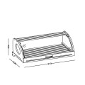 Rysunek techniczny pojemnika piekarniczego z wymiarami 973x538x350 mm