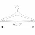 Rysunek techniczny wieszaka z haczykiem i zaczepami, z zaznaczoną szerokością 42 cm.