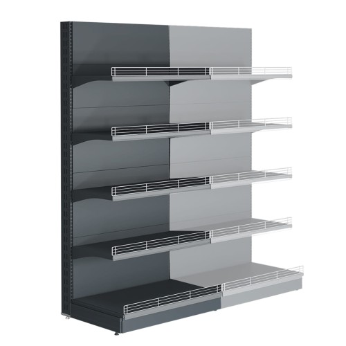 Regał przyścienny 210 cm 5 półek z barierkami