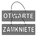 Tabliczka otwarte zamknięte - wersja szara