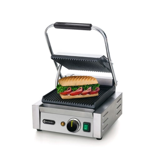 Grill kontaktowy pojedynczy ryflowany Hendi 263501