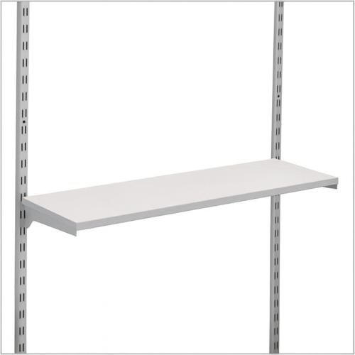 Popielata półka sklepowa z płyty laminowanej