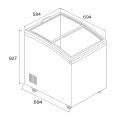 Zamrażarka skrzyniowa przeszklona ICEBOX ISG 152 - rys. techniczny z wymiarami