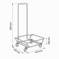 Wymiary wózka na kosze sklepowe - rys. techniczny