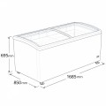 Zamrażarka skrzyniowa ICEBOX ISG 576 litrów - wymiary